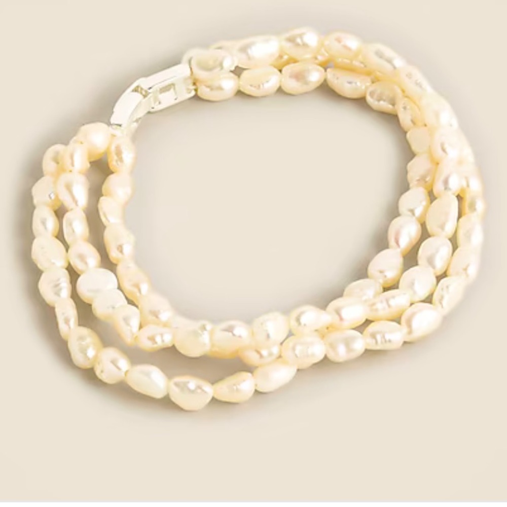 J.Crew Freshwater pearl layered bracelet